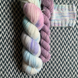 BUTTERCREAM and Lilac Bay * Broadway Sparkle Sock Set * -- full-size skein with mini-skein -- ready to ship yarn