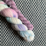 BUTTERCREAM and Lilac Bay * Broadway Sparkle Sock Set * -- full-size skein with mini-skein -- ready to ship yarn