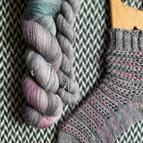 CITY PIGEON with Slate * Broadway Sparkle Sock Set * -- full-size skein with mini-skein -- ready to ship yarn