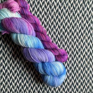 FONDANT and Creature from the Grape Lagoon * Broadway Sparkle Sock Set * -- full-size skein with mini-skein -- ready to ship yarn