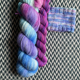 FONDANT and Creature from the Grape Lagoon * Broadway Sparkle Sock Set * -- full-size skein with mini-skein -- ready to ship yarn