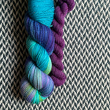 TIDE POOL DREAMS with Velveteen * Broadway Sparkle Sock Set * -- full-size skein with mini-skein -- ready to ship yarn