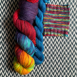 DUSK RAINBOW and Blue Agate * Broadway Sparkle Sock Set * -- full-size skein with mini-skein -- ready to ship yarn