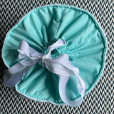 AQUA FLOWERS -- project bag -- ready to ship