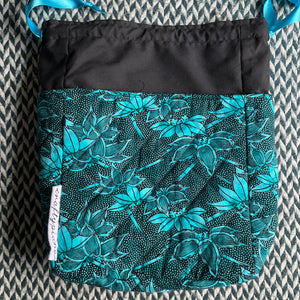 TROPICAL FLOWERS -- project bag -- ready to ship