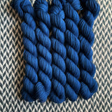 Indigo Plumage -- mini-skein -- Times Square sock yarn -- ready to ship