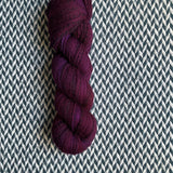 PINOT NOIR -- Wave Hill zebra fingering yarn -- ready top