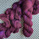 PINOT NOIR -- Wave Hill zebra fingering yarn -- ready top