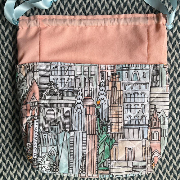 NYC WATERCOLORS -- project bag -- ready to ship