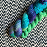 TIDE POOL DREAMS with Green Beer * Broadway Sparkle Sock Set * -- full-size skein with mini-skein -- ready to ship yarn