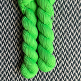 HIGHLIGHTER GREEN -- Half-Skein -- Harlem sock yarn -- ready to ship