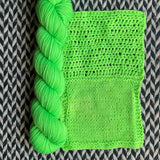 HIGHLIGHTER GREEN -- Half-Skein -- Harlem sock yarn -- ready to ship