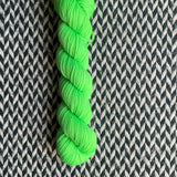 HIGHLIGHTER GREEN -- Half-Skein -- Harlem sock yarn -- ready to ship