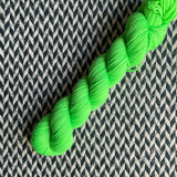 HIGHLIGHTER GREEN -- Half-Skein -- Harlem sock yarn -- ready to ship