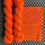 HIGHLIGHTER ORANGE -- Half-Skein -- Harlem sock yarn -- ready to ship