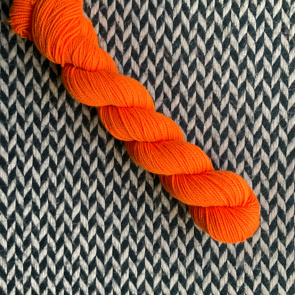 HIGHLIGHTER ORANGE -- Half-Skein -- Harlem sock yarn -- ready to ship