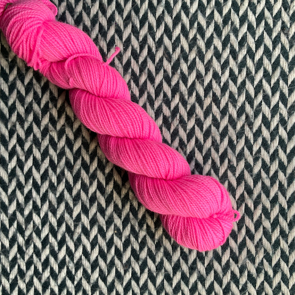 HIGHLIGHTER PINK -- Half-Skein -- Harlem sock yarn -- ready to ship