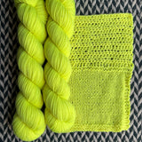 HIGHLIGHTER YELLOW -- Half-Skein -- Harlem sock yarn -- ready to ship