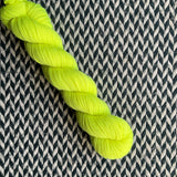 HIGHLIGHTER YELLOW -- Half-Skein -- Harlem sock yarn -- ready to ship