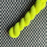 HIGHLIGHTER YELLOW -- Half-Skein -- Harlem sock yarn -- ready to ship