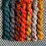 Autumn Skies *7 Mini-Skein Set* -- Brooklyn Bridge worsted yarn -- ready to ship