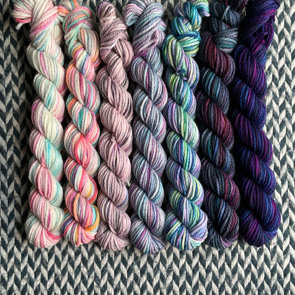 After the Rain *7 Mini-Skein Set* -- Brooklyn Bridge worsted yarn -- ready to ship