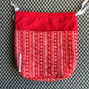 NAUTICAL RED -- project bag -- ready to ship