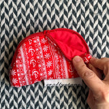 NAUTICAL RED -- small notion pouch with zipper -- ready to ship