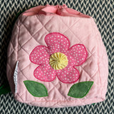 PINK FLOWER -- project bag -- ready to ship