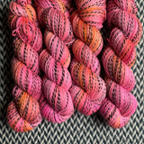 SNAP DRAGONS -- Wave Hill zebra fingering yarn -- ready to ship