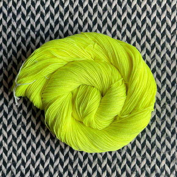 HIGHLIGHTER YELLOW -- Times Square sock yarn -- ready to ship