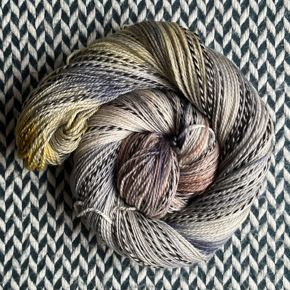 CATTITUDE -- Wave Hill zebra fingering yarn -- ready to ship