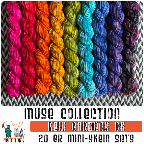 Muse Collection *9 Mini-Skein Set* -- Kew Gardens DK yarn -- ready to ship