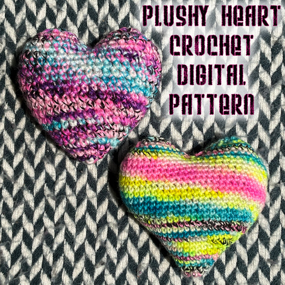 *Plushy Heart Crochet Pattern -- digital download