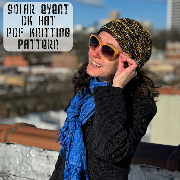*Solar Event DK Hat Knitting Pattern -- digital download (DK weight)