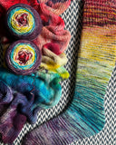 DUSK RAINBOW -- double-stranded sock blank -- ready to ship