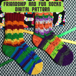 *Friendship and Fun Socks Pattern -- digital download