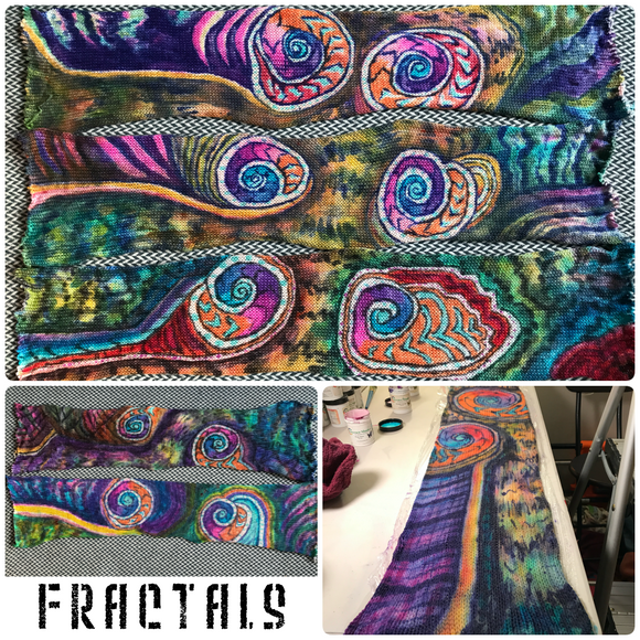 FRACTALS -- hand-painted sock blank -- dyed to order