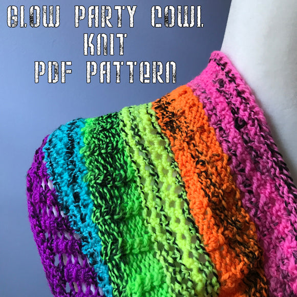 *Glow Party Cowl Knitting Pattern -- digital download (sock and DK weight)