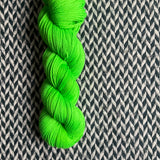 NEON LIME -- Wall Street non-superwash fingering yarn -- ready to ship