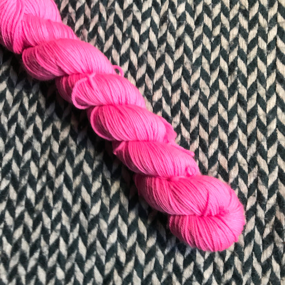 HIGHLIGHTER PINK -- Half-Skein -- Times Square sock yarn --ready to ship