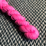 HIGHLIGHTER PINK -- Half-Skein -- Times Square sock yarn --ready to ship