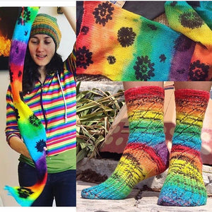 LESSONS FROM THE RAINBOW -- hand-painted sock blank -- dyed to order