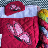 RED BUTTERFLY -- project bag -- ready to ship