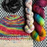 DUSK RAINBOW with In Transit *DK Hat Set* -- Greenwich Village DK yarn -- ready to ship