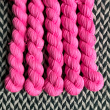 Highlighter Pink -- mini-skein -- Times Square sock yarn-- ready to ship