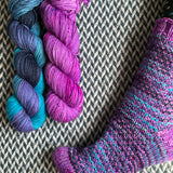 BUBBLEGUM DANCE/FLUX SHIFT *DK Sock Duo*  -- Kew Gardens DK yarn -- ready to ship