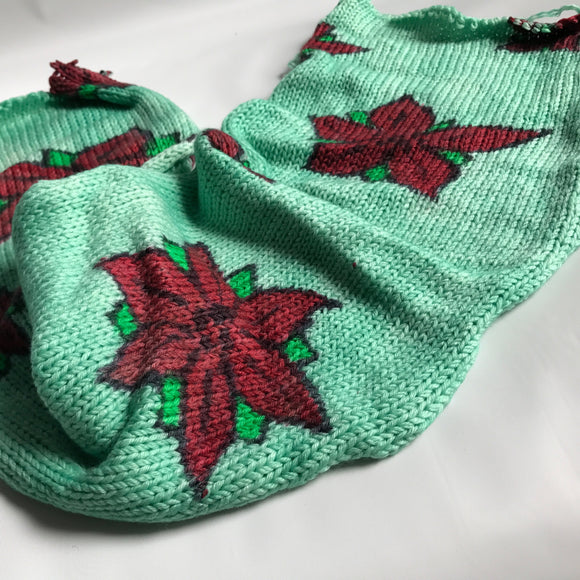POINSETTIAS -- hand-painted sock blank -- dyed to order yarn