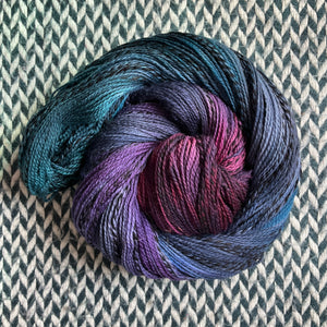 BLACK OPAL -- Wave Hill zebra fingering yarn -- ready to ship