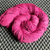 HIGHLIGHTER PINK -- Alphabet City tweed sock yarn -- ready to ship